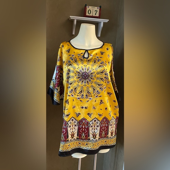 NK 100% silk Top blouse Designer Fashion Chic women’s size 1X? Floral print - Picture 3 of 14